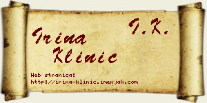 Irina Klinić vizit kartica
